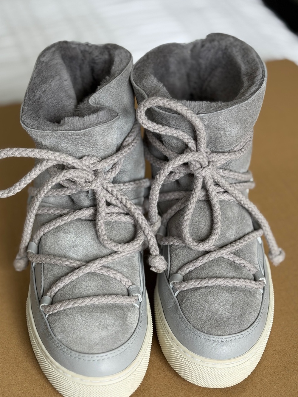 INUIKII Gray Suede Fur Lined Winter Women’s Snow Boots EU 39 - Picture 4 of 9